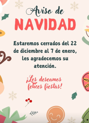Avis Tancament per Festes de Nadal!!!