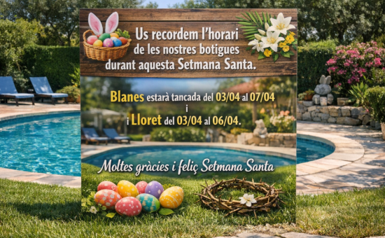 HORARIO DE APERTURA DE NUESTRAS TIENDAS,DURANTE LA SEMANA SANTA!!!