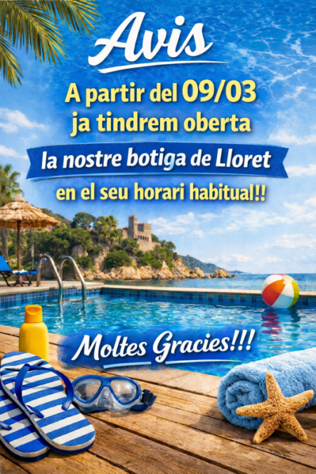Tornem a obrir la Nostre Botiga de Lloret!!!