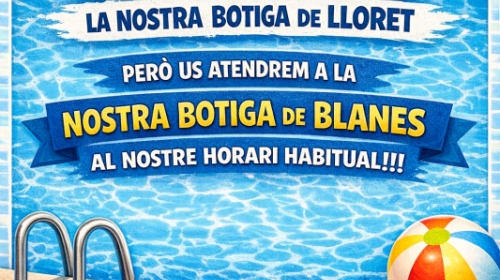 AVISO!!!DE CIERRE DE LA TIENDA DE LLORET,POR UNA SEMANITA!!!