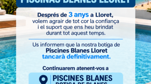 AVISO CIERRE DEFINITIVO TIENDA PISCINAS BLANES LLORET!!!